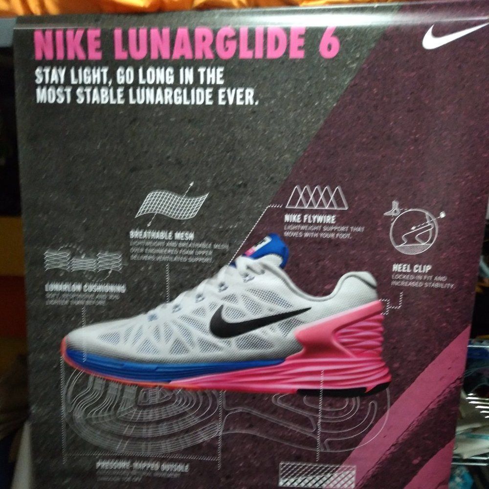 Nike Lunarglide 6 Promotional Poster Two Sided Vinyl